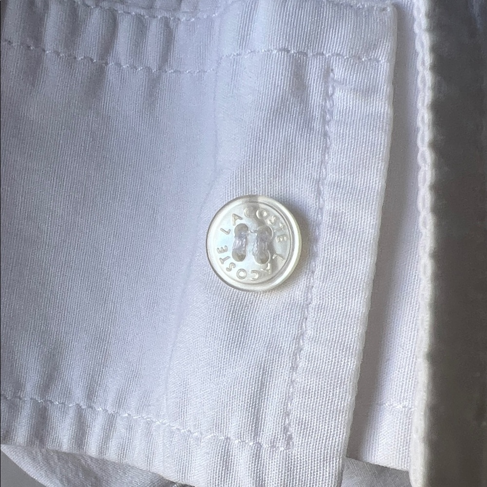 Lacoste Boy’s Crisp White Button-Down Shirt Size 42 or XL - Picture 6 of 10